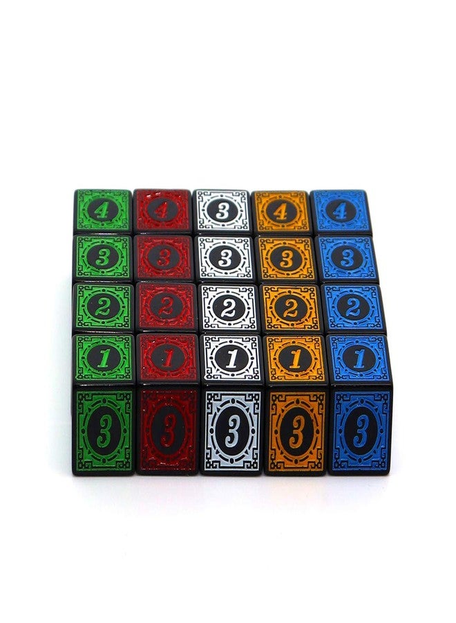 CREEBUY 20 Pcs 16MM Solid 6-Sided D6 Game Dice 4 X 5 Colors D6 Rainbow Dice for Board Games and Teaching Math Dice Set TRPG Card Games Accessories - Image 1